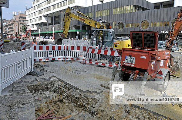 Baustelle in der Kampstraße  Innenstadt von Dortmund  Nordrhein-Westfalen  Deutschland  Europa
