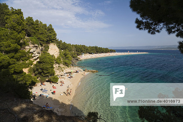 Zlatni Rat Beach nudist beach Bol Brac Island Dalmatia Croatia Adriatic Sea Mediterranean Europe