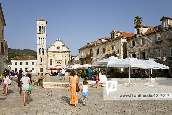 Trg Sveti Stjpana  Altstadt von Hvar  Insel Hvar  Dalmatien  Kroatien  Europa
