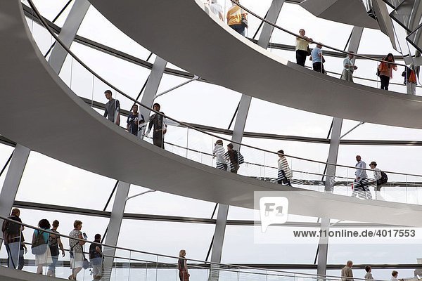 Reichstag  Bundestag parliament  interior of the glass dome  architect Sir Norman Foster  Berlin  Germany  Europe