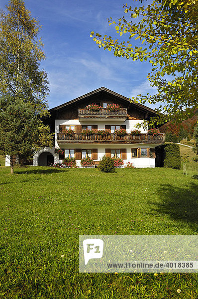 Haus in Wallgau  Bayern  Deutschland  Europa