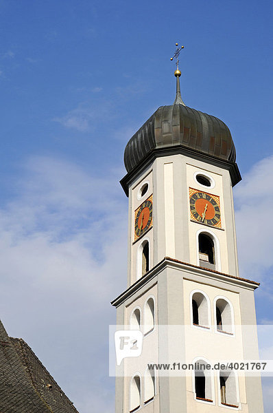 Turm der Kirche St Theodul  Sachseln  Kanton Obwalden  Schweiz  Europa