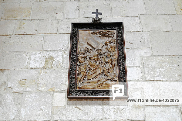 Biblische Darstellung  Kreuzigung  Jesus  bild  Basilika  Kathedrale  Kloster  Saint Benoit sur Loire  Centre  Frankreich  Europa