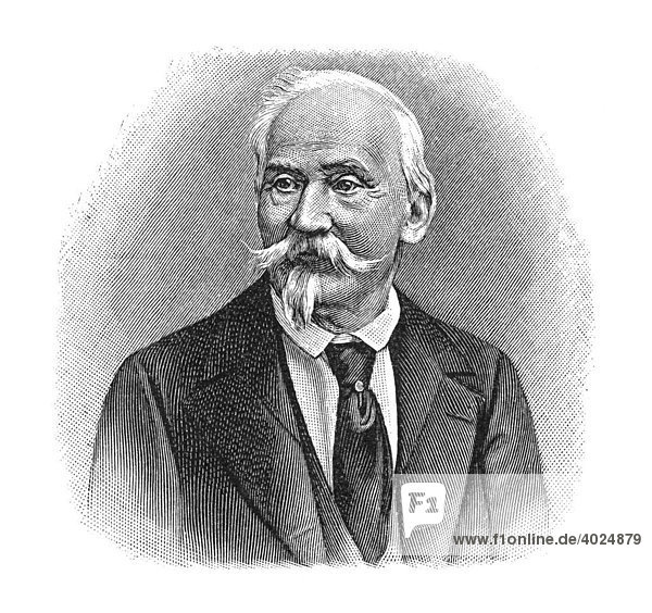 Holzschnitt  Ferdinand Gustav Kühne  Portrait