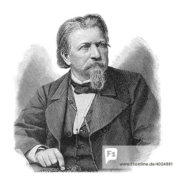 Holzschnitt  Karl Ferdinand Gutzkow  Portrait