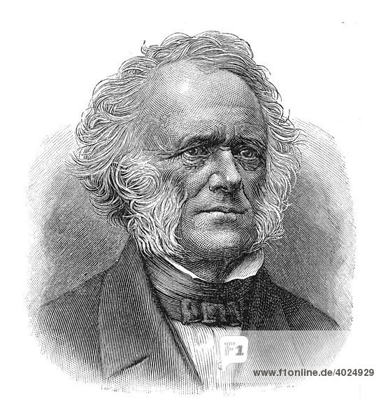 Holzschnitt  Sir Charles Lyell  Portrait