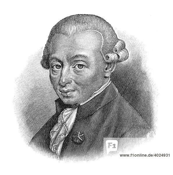 Holzschnitt  Immanuel Kant  Portrait