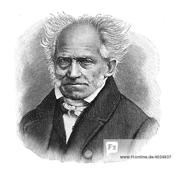 Holzschnitt  Arthur Schopenhauer  Portrait