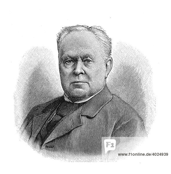 Holzschnitt  Kuno Fischer  Portrait