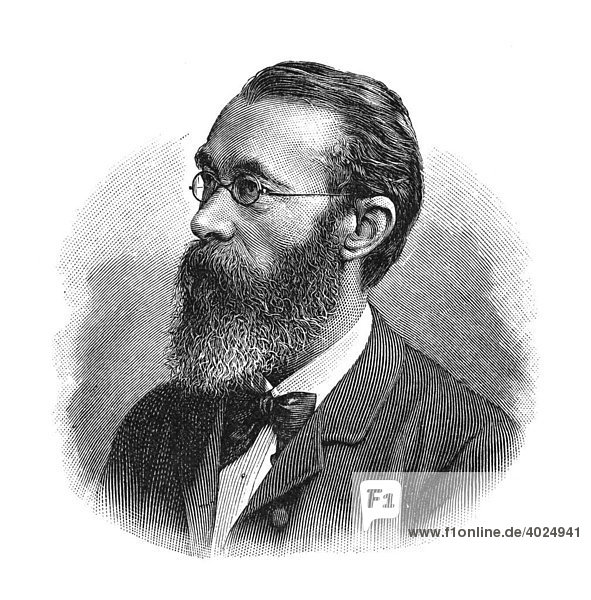Holzschnitt  Wilhelm Maximilian Wundt  Portrait