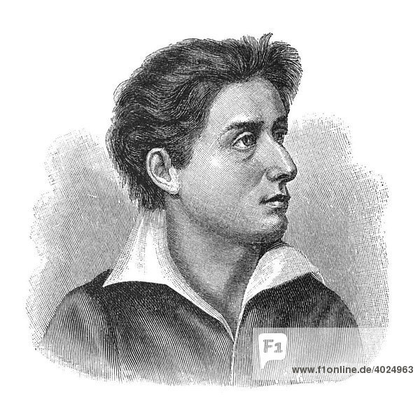 Holzschnitt  Friedrich Schiller  Portrait