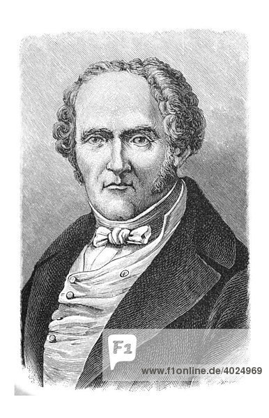 Holzschnitt  Charles Fourier  Portrait