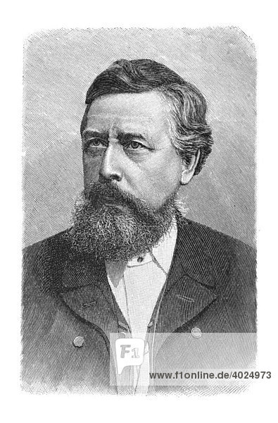 Holzschnitt  Wilhelm Liebknecht  Portrait