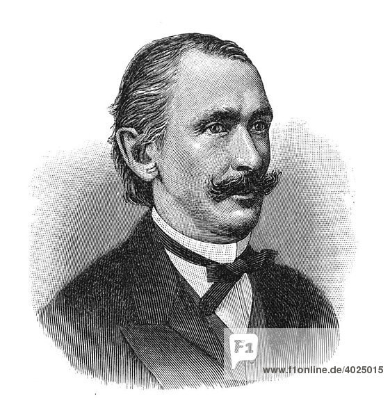 Holzschnitt  Oscar Ferdinand Peschel  Portrait