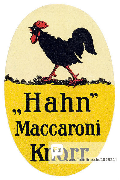 Reklamemarke  Hahn Maccaroni  Knorr