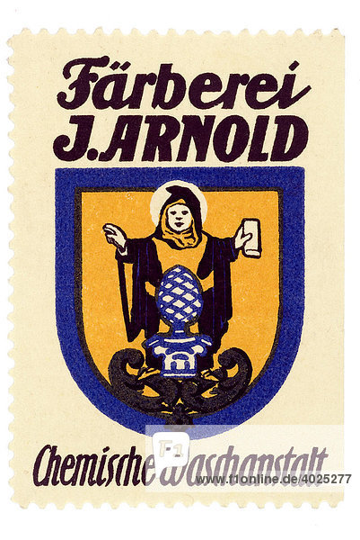 Reklamemarke  Färberei J. Arnold  Chemische Waschanstalt
