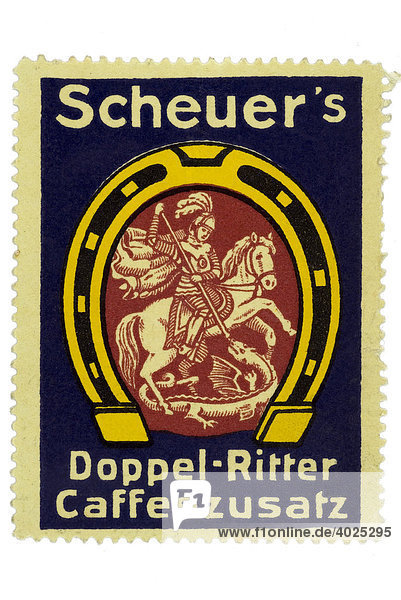 Reklamemarke  Scheuer's Doppel-Ritter Caffeezusatz