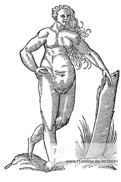 Holzschnitt  Androgynos  Hermaphrodismus  Zwitterwesen  Aldrovandi  Historia Monstrorum  1642  Renaissance