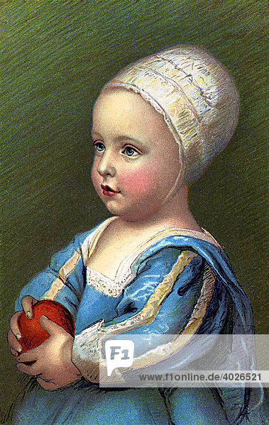 Bild nach dem Van Dyck Gemälde  Der Sohn Karls des I. von England  Postkartenmotiv  um 1900