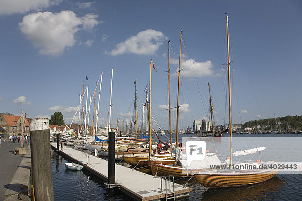 Yachts in Flensburg's Inner Fjord  Schleswig-Holstein  Northern Germany  Germany  Europe