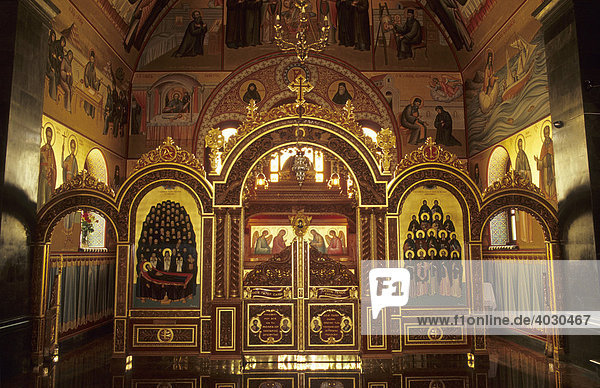 Interieur der Kirche beim Kloster Agios Savvas  bei Pothia  Insel Kalymnos  Griechenland  Europa