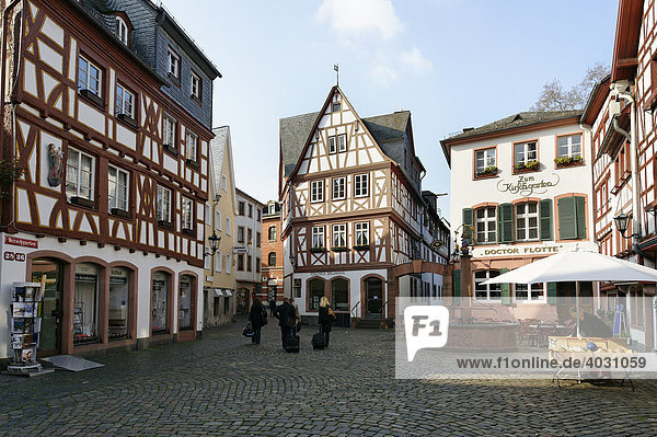 Fachwerkhäuser in der Altstadt  Am Kirschgarten  Mainz  Rheinland-Pfalz  Deutschland  Europa