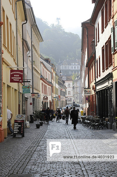 Pedestrian area in Heidelberg  Baden-Wuerttemberg  Germany  Europe