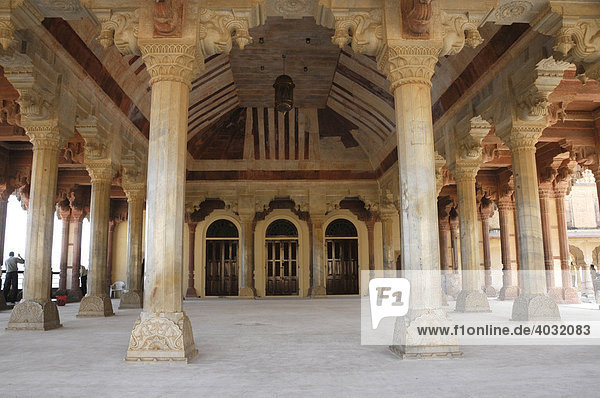 Halle im Palast von Amber  Teilansicht  Rajasthan  Nordindien  Asien