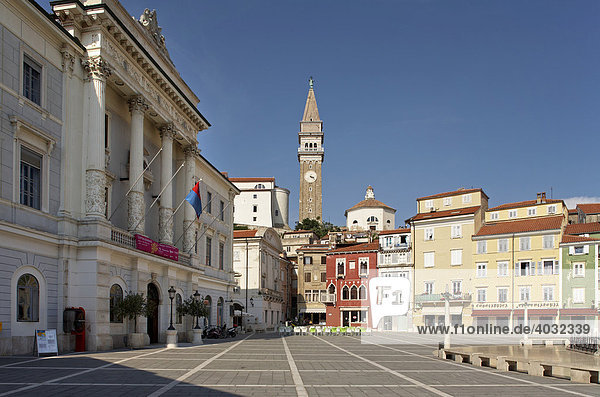 Tartini-Platz in Piran  Adria  Istrien  Slowenien  Europa