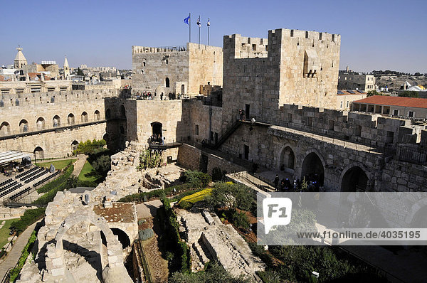 Zitadelle aus dem 14. Jh. mit Davidsturm  Jerusalem  Israel  Naher Osten  Orient