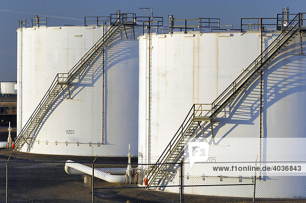 Oil storage tanks  Edmonton  Alberta  Canada