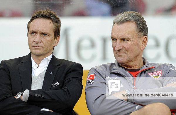 Manager Horst HELDT und Teambetreuer Jochen RÜCKER VfB Stuttgart