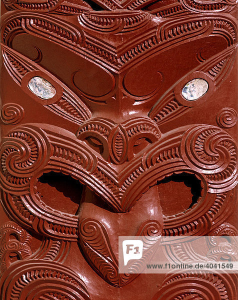 Maori Schnitzerei  Rotorua  Nordinsel  Neuseeland