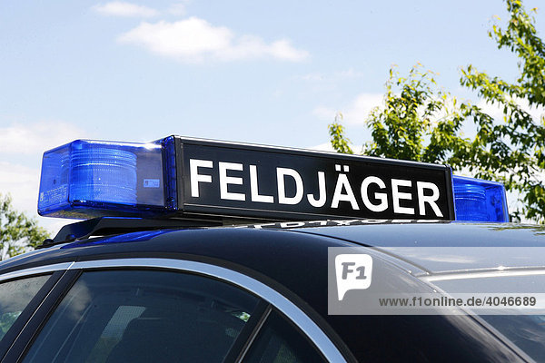 Sign on a car roof  Feldjaeger  German military police