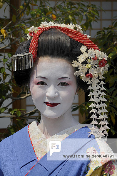 A Maiko  Geisha in training  Kyoto  Japan  Asia