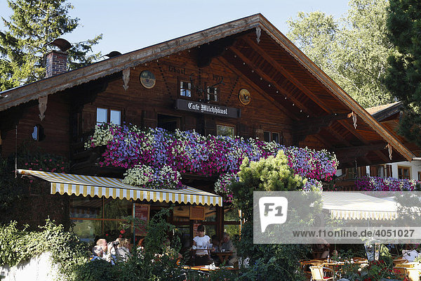 Café Milchhäusl in Schliersee  Oberbayern  Bayern  Deutschland  Europa