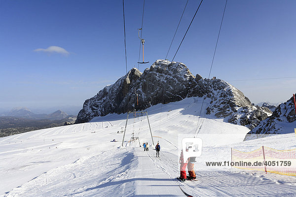Skilift auf Schladminger Gletscher  Blick zum Koppenkarstein  Dachstein-Gebirge  Steiermark/Oberösterreich  Österreich  Europa