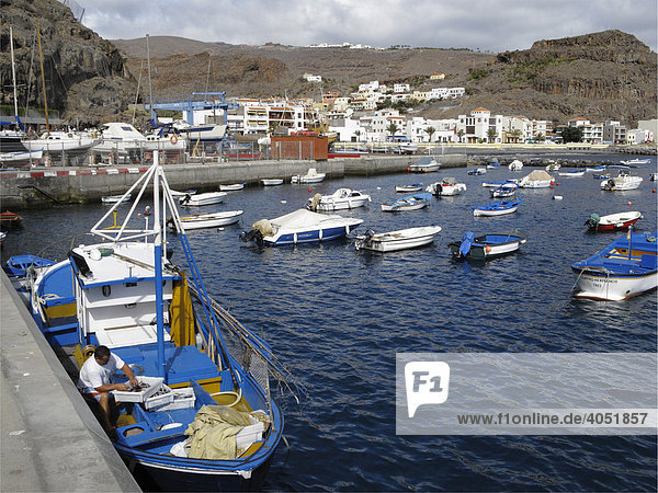 Fischerhafen in Playa de Santiago  La Gomera  Kanaren  Kanarische Inseln  Spanien  Europa