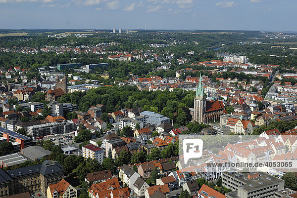 Blick über die Weststadt mit der Georgskirche  Ulm  Baden-Württemberg  Deutschland  Europa