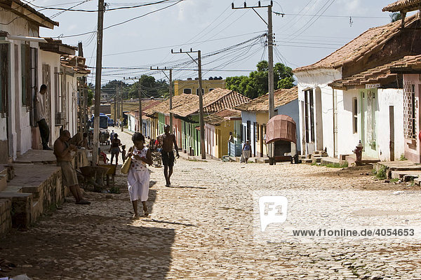 Straße von Trinidad  Trinidad  Provinz Sancti-Spíritus  Kuba  Cuba  Lateinamerika  Amerika