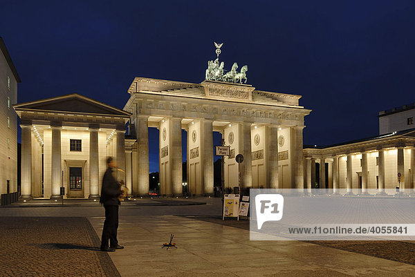 Brandenburg Gate at night  Berlin  Germany  Europe