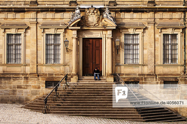 Eingangsportal der neuen Residenz  Bamberg  Oberfranken  Bayern  Deutschland  Europa
