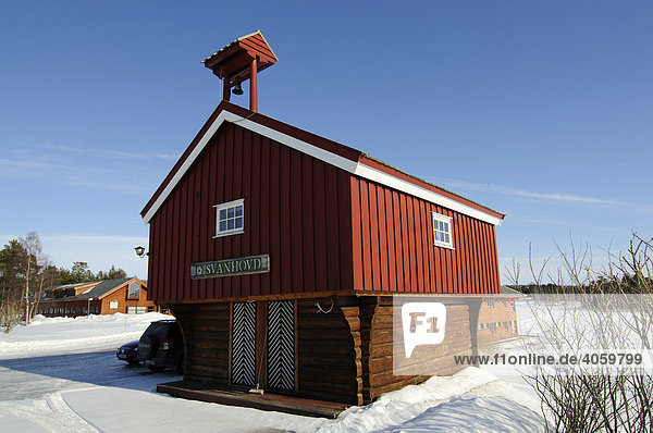 Schwanenhof  Kulturzentrum Melkefoss bei Kirkenes  Finnmark  Lappland  Norwegen  Skandinavien  Europa