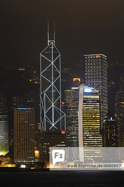 Skyline von Hongkong Island  Hongkong  China  Asien