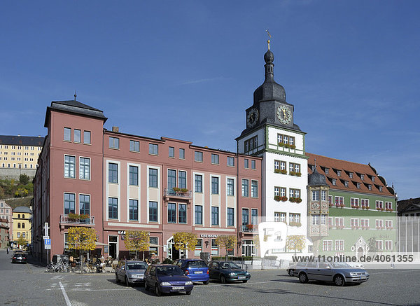 Markt mit Rathaus  Rudolstadt  Thüringen  Deutschland  Europa