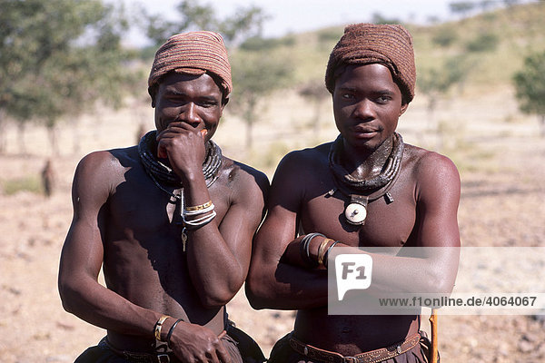 Himba men  portrait  Kaokoveld  Namibia  Africa