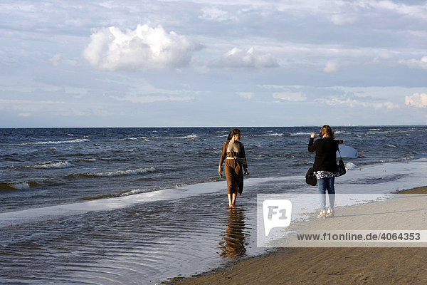 Photo session on the beach in Jurmala  Latvia  Baltic region  Europe