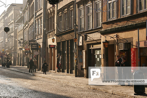 Ansicht der alten Grodzka-Straße Krakau Polen Europa