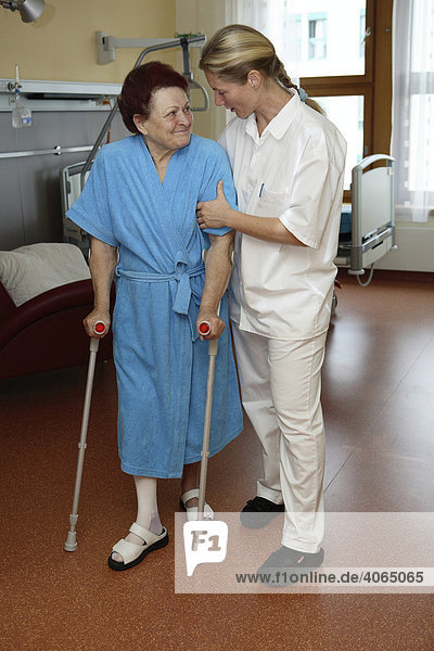 Patient and nurse in a hospital