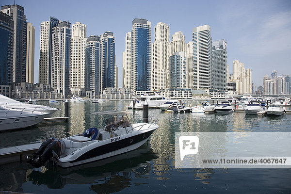 Marina  moderne Gebäude  Hochhäuser  Dubai  Vereinigte Arabische Emirate  Naher Osten
